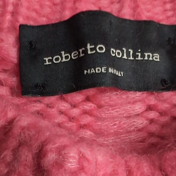 Roberto Collina Oversized Soft Pink Baby Alpaca Pullover Sweater Size S - Picture 3 of 9